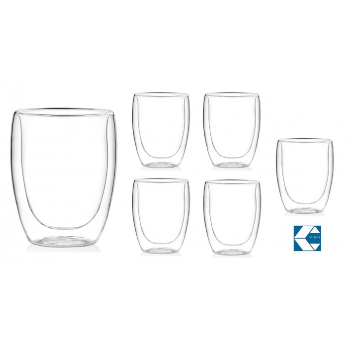 Ποτήρι Espresso Doppia Parete από Γυαλί 95ml σετ 6 τεμαχίων
