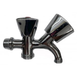 Κάνουλα 1/2 Διπλής Παροχής Inox ασημί Galifas 7925645