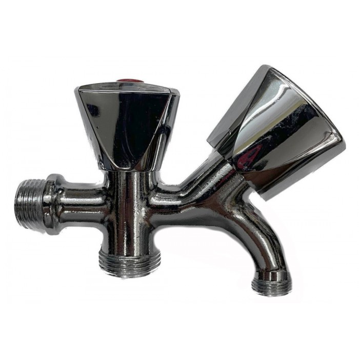 Κάνουλα 1/2 Διπλής Παροχής Inox ασημί Galifas 7925645