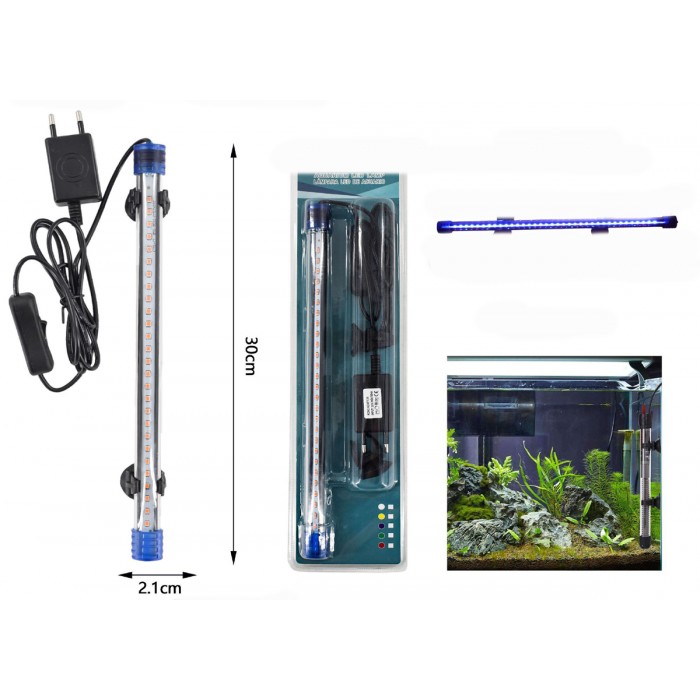 Φωτιστικό Ενυδρείου 30x2.1cm με Λάμπα Led Μπλε Χρώμα ForHome