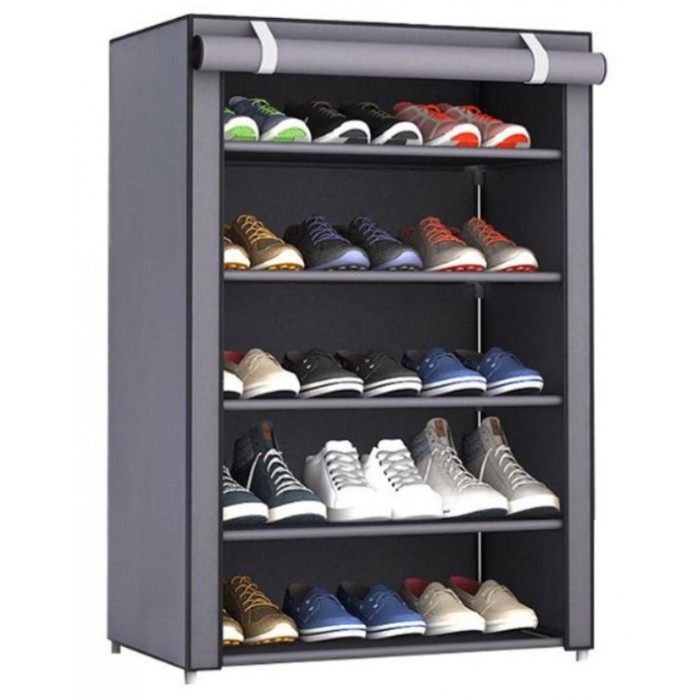Υφασμάτινη Παπουτσοθήκη Rack Organizer Grey 30x60x90cm Galifas 