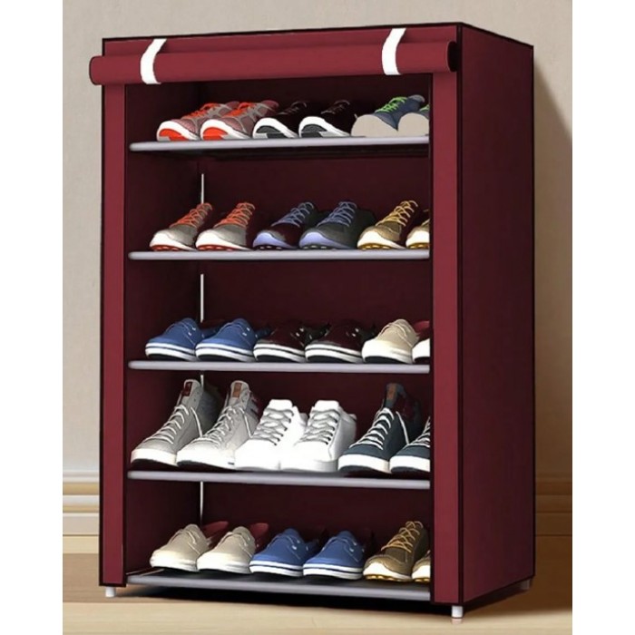 Υφασμάτινη Παπουτσοθήκη Rack Organizer Red 30x60x90cm Galifas