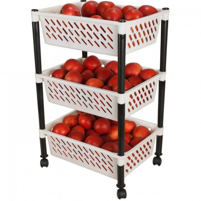 Τρόλει Φρούτων με 3 Επίπεδα White 30x39x62cm Galifas