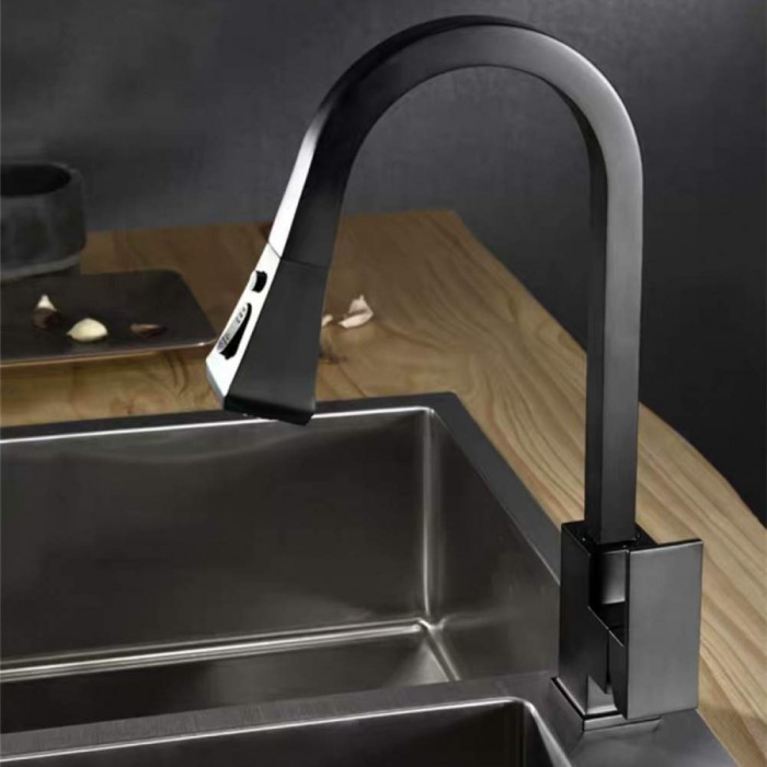 Μπαταρία Νεροχύτη Αναμεικτική Ασημί Dennis Black Mat 40cm Galifas