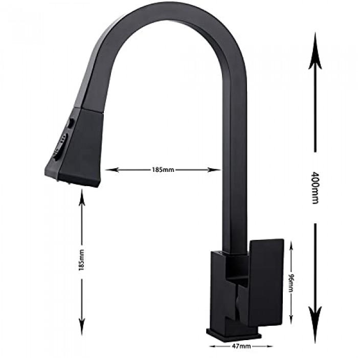 Μπαταρία Νεροχύτη Αναμεικτική Ασημί Dennis Black Mat 40cm Galifas