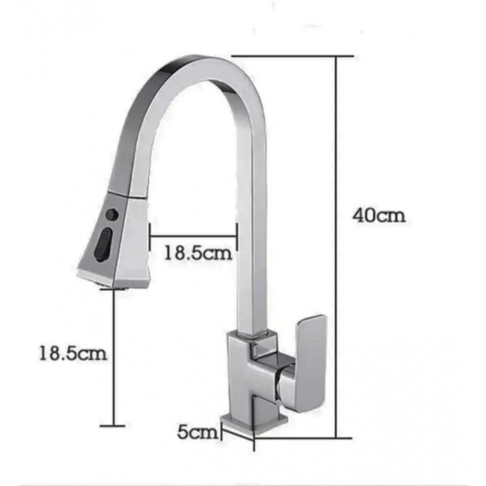 Μπαταρία Νεροχύτη Αναμεικτική Ασημί Stainless Steel 40cm Galifas