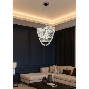 Κρεμαστό Φωτιστικό Οροφής Κρυστάλλινος LED 35w Ψυχρό Λευκό 45x120cm Universo