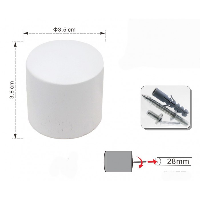 Άκρο Κουρτινόξυλου Ξύλινο 3.5x3.8cm 28mm 2 τεμαχίων Galifas 7930512