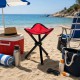 Σκαμπάκι παραλίας camping κόκκινο πτυσσόμενο 32x32x42cm