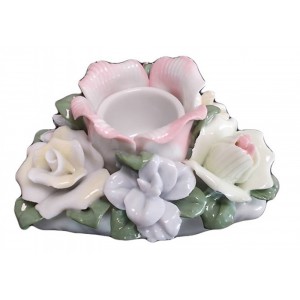 Κηροπήγιο απο πορσελάνης λουλούδι 9x9x6cm Galifas 0798402