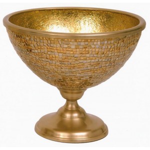 Διακοσμητικό Μπωλ Γυάλινο Χρυσό 27x23cm Galifas 0796344