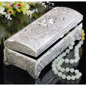 Μπιζουτιέρα Μεταλλική Ασημί 24x11x9cm Galifas 791104