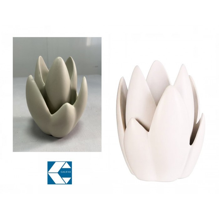 Διακοσμητικό Κεραμικό Νούφαρο Μπεζ 13x19.5cm