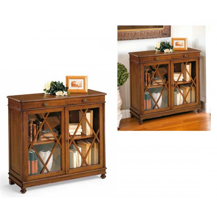 Βιτρίνα Ξύλινη Καρυδιάς Χαμηλή 110x40x100cm Galifas 07933100
