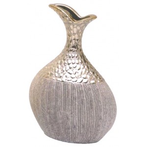 Βάζο Κεραμικό Διακοσμητικο Γκρι 25x8x32cm Galifas 07979032
