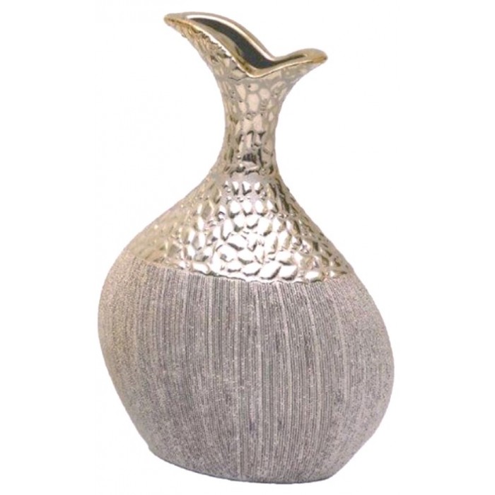 Βάζο Κεραμικό Διακοσμητικο Γκρι 25x8x32cm