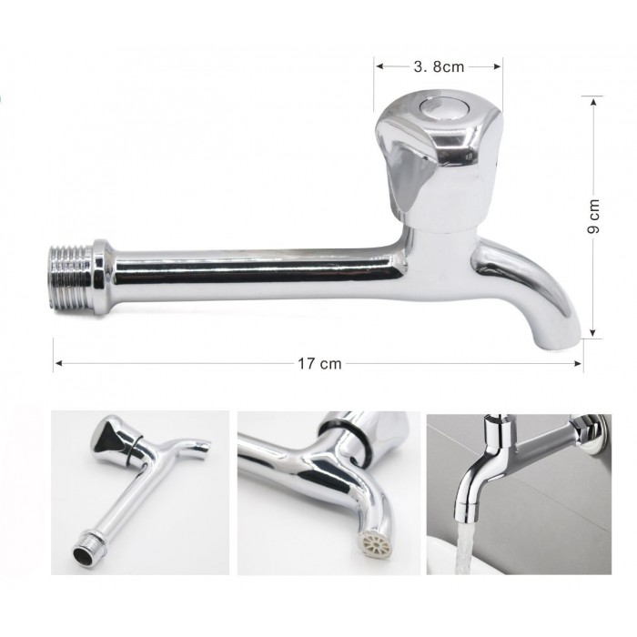 Βρύση Εξωτερικού Χώρου Ασημί Inox 17x9cm