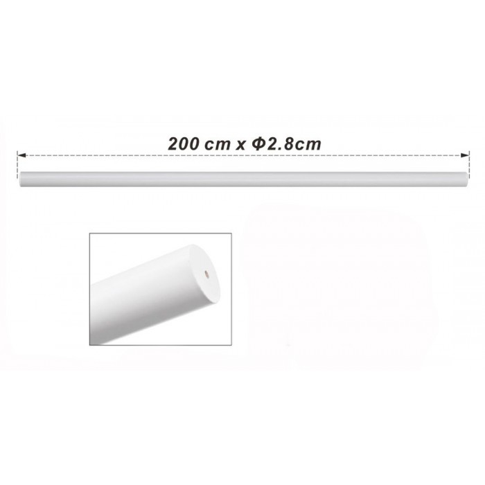 Ξύλινη Βέργα Κουρτινόξυλου μονή Φ28mm 200cm Λευκή