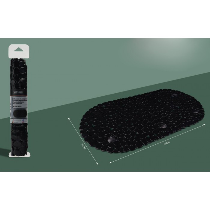 Πατάκι Μπάνιου Αντιολισθητικό Μαύρο 69x35cm Galifas 7952002