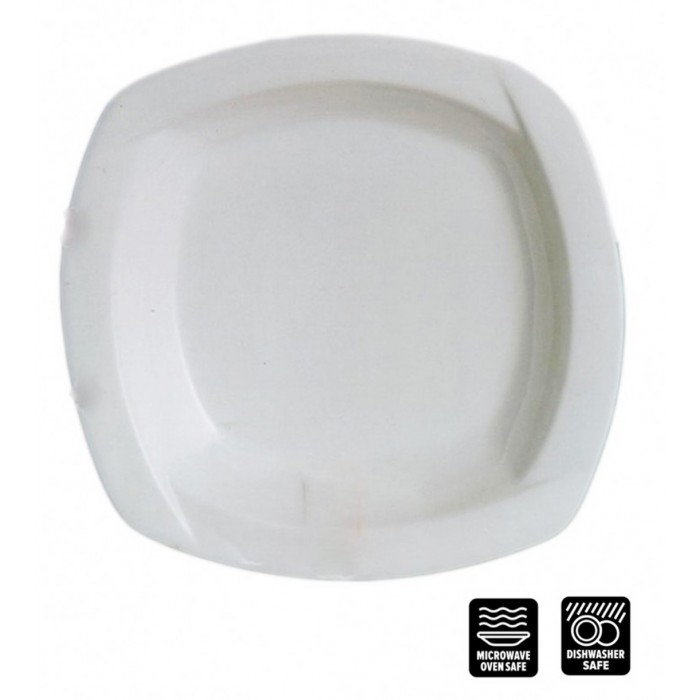 Πιάτο Βαθύ Λευκής Πορσελάνης Τετράγωνο 24cm Galifas