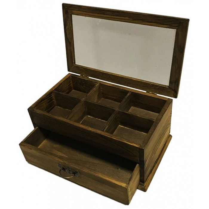 Μπιζουτιέρα ξύλινη Καφέ 23x14x10cm Galifas 7928522