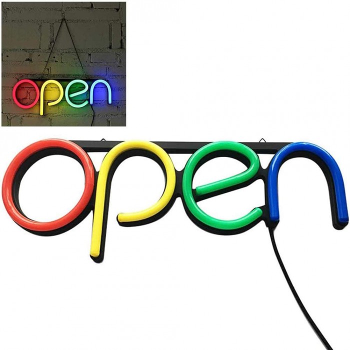 Στατική Πινακίδα LED Μονής Όψης RGB 40x15cm Open General Trade 207987059