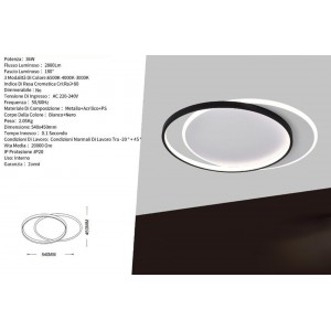 Φωτιστικό οροφής Με Ρυθμιζόμενο Led  54x45cm 