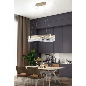 Κρεμαστό Φωτιστικό Χρυσό με Κρύσταλλα 80x30x120cm Galifas 07959148