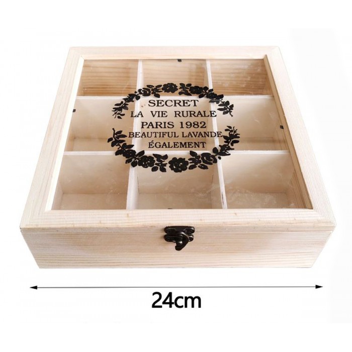 Διακοσμητικό Κουτί Ξύλινο 24x24x7cm Galifas
