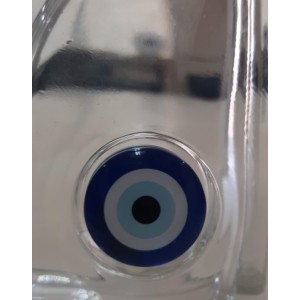 Διακοσμητικό Γυάλινο σχέδιο Μάτι Μπλε 10x4.5x15cm Galifas 7906277