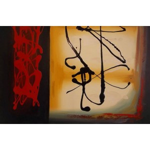 Πίνακας σε Καμβά Αφηρημένος 90x60cm Inart 3-30-070-6090