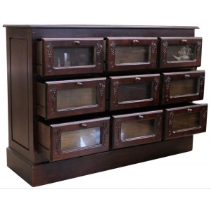 Συρταριέρα Ξύλινη Καρυδιά με Τζάμια 120x40x90cm ForHome 7926356