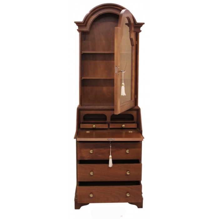 Βιτρίνα Ξύλινη Καρυδιάς με Σεκρετέρ 63x36x190cm Galifas