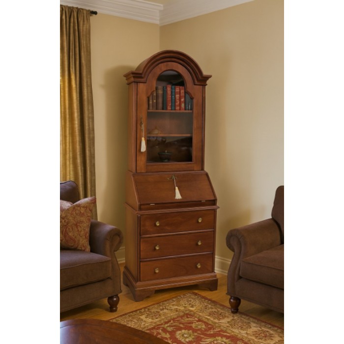 Βιτρίνα Ξύλινη Καρυδιάς με Σεκρετέρ 63x36x190cm Galifas