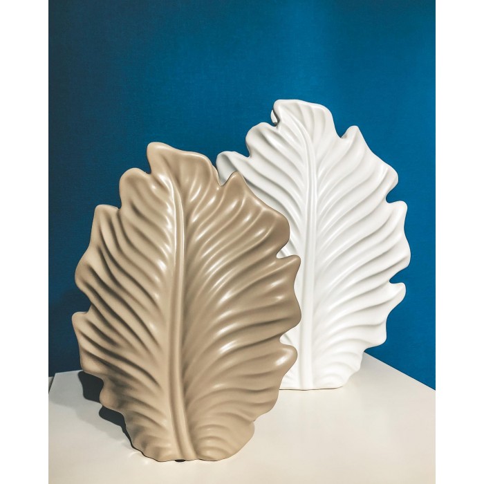 Διακοσμητικό Κεραμικό Βάζο Μπεζ 30x11.5x38cm