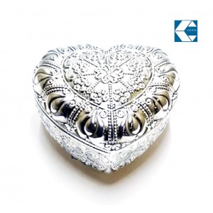 Μπιζουτιέρα Καρδιά Μεταλλική Ασημί 8.5x8x4.5cm Galifas 9905790