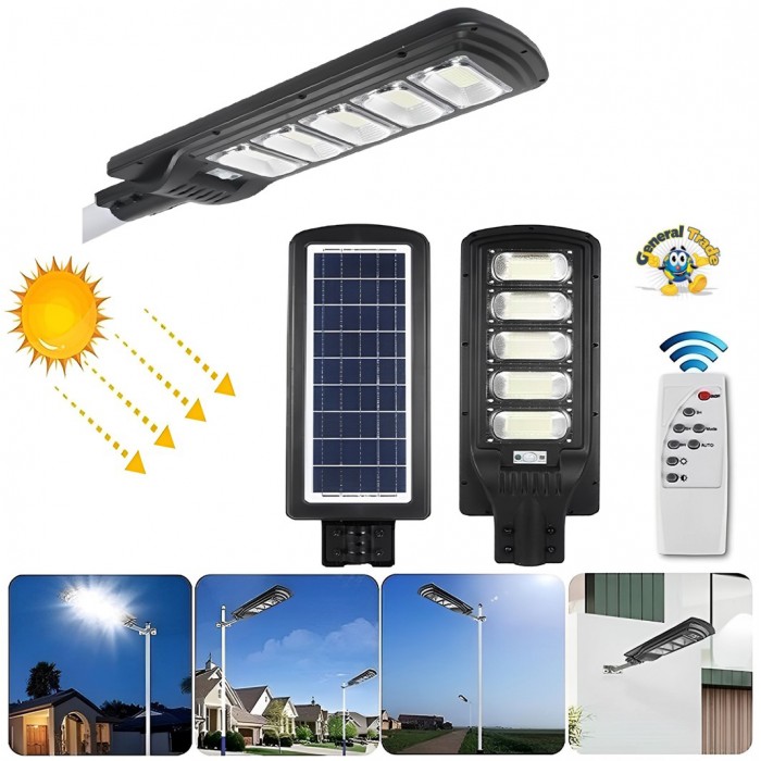 Αδιάβροχο Ηλιακό Φωτιστικό Led Δρόμου 250W 19200LM με Ανιχνευτή Κίνησης και Τηλεχειριστήριο General Trade 
