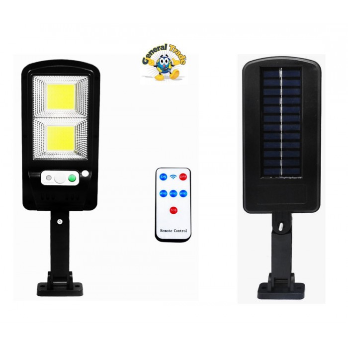 LED Αδιάβροχο Ηλιακό Επιτοίχιο Φωτιστικό 100W με Ανιχνευτή Κίνησης