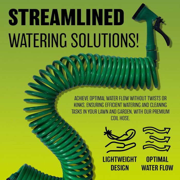 Λάστιχο Επεκτεινόμενο Σετ Coiled Hose 15 μέτρα ForHome 