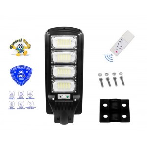 Αδιάβροχο Ηλιακό Φωτιστικό Led Δρόμου 200W 15360LM με Ανιχνευτή Κίνησης και Τηλεχειριστήριο General Trade 8583610