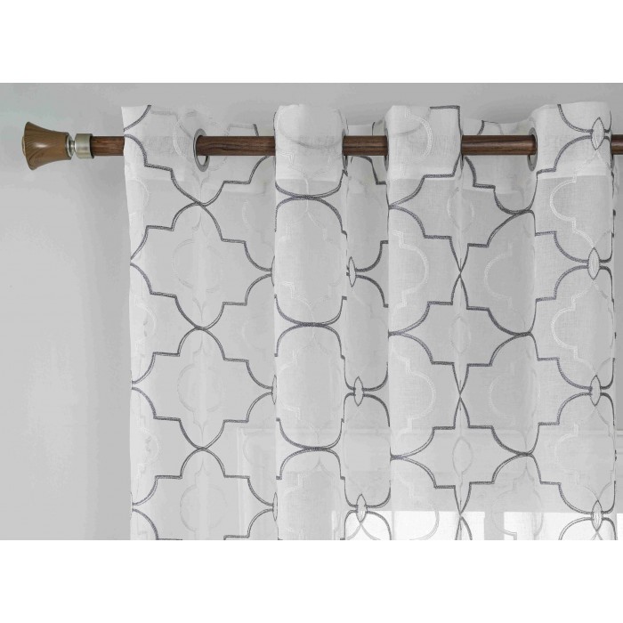 Κουρτίνα Έτοιμη με Κρίκο Γκρι 140x285cm