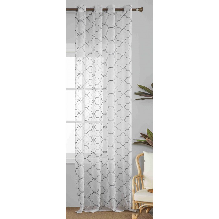 Κουρτίνα Έτοιμη με Κρίκο Γκρι 140x285cm
