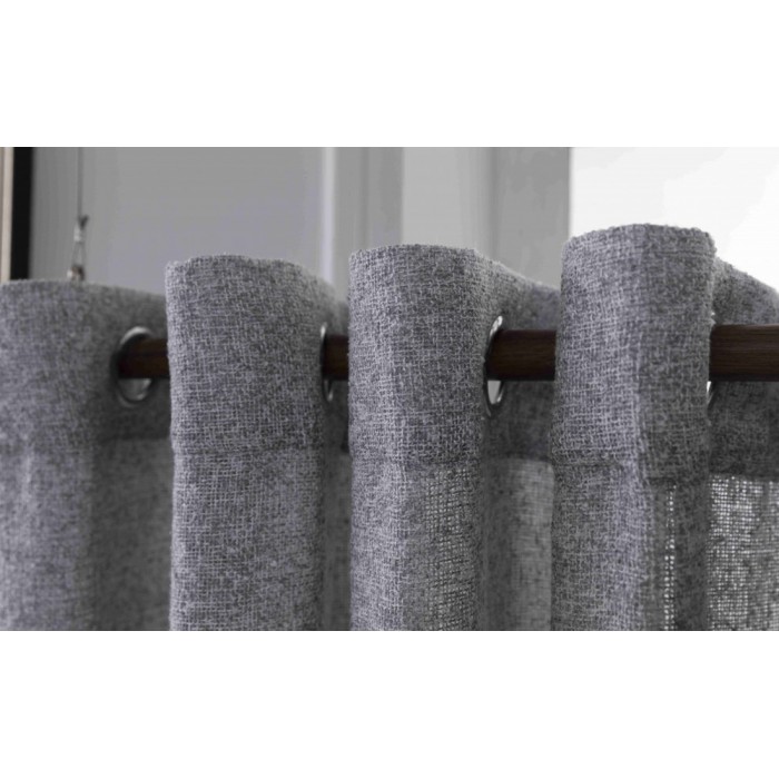 Κουρτίνα Με Κρίκο 270x285cm Γκρι ForHome