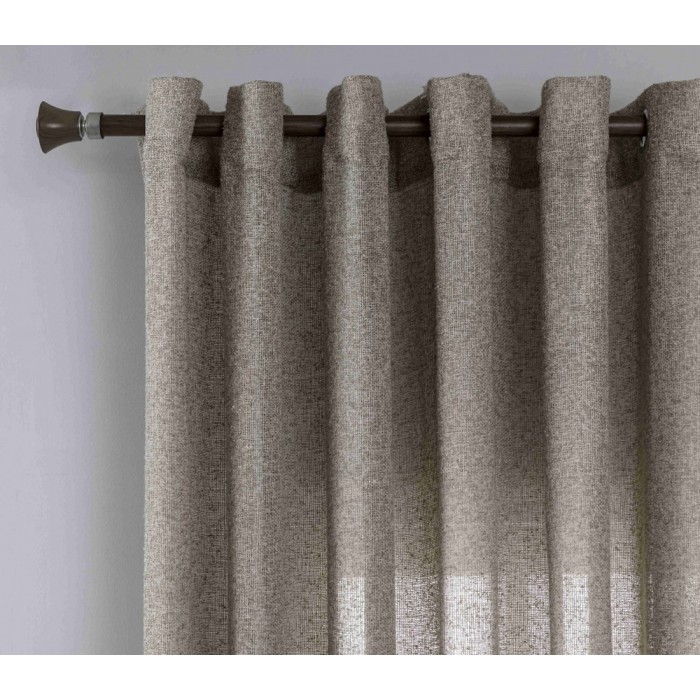 Κουρτίνα Με Κρίκο 270x285cm Καφέ ForHome