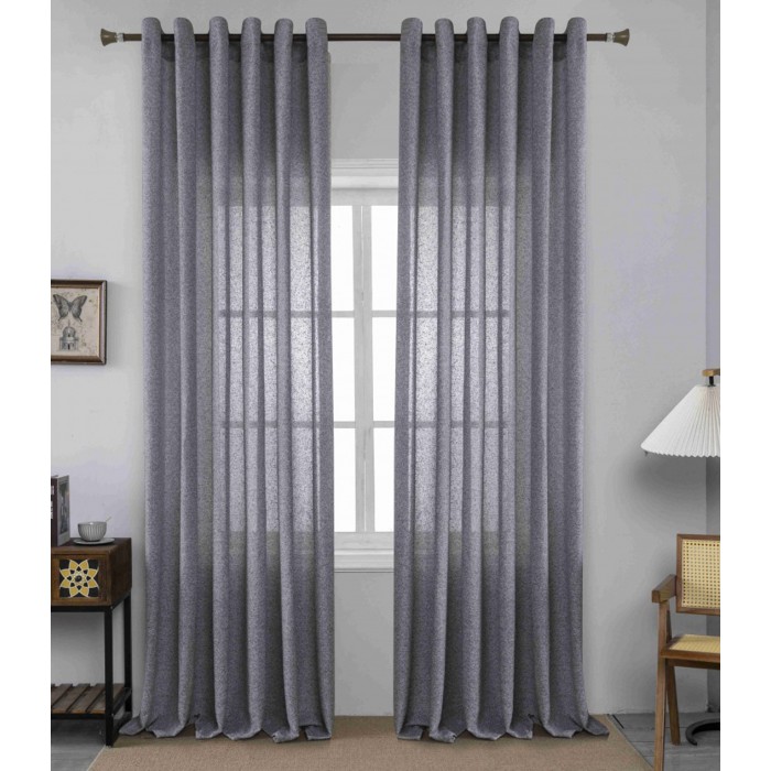 Κουρτίνα Με Κρίκο 270x285cm Γκρι ForHome