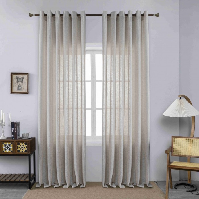Κουρτίνα Με Κρίκο 270x285cm Μπεζ ForHome