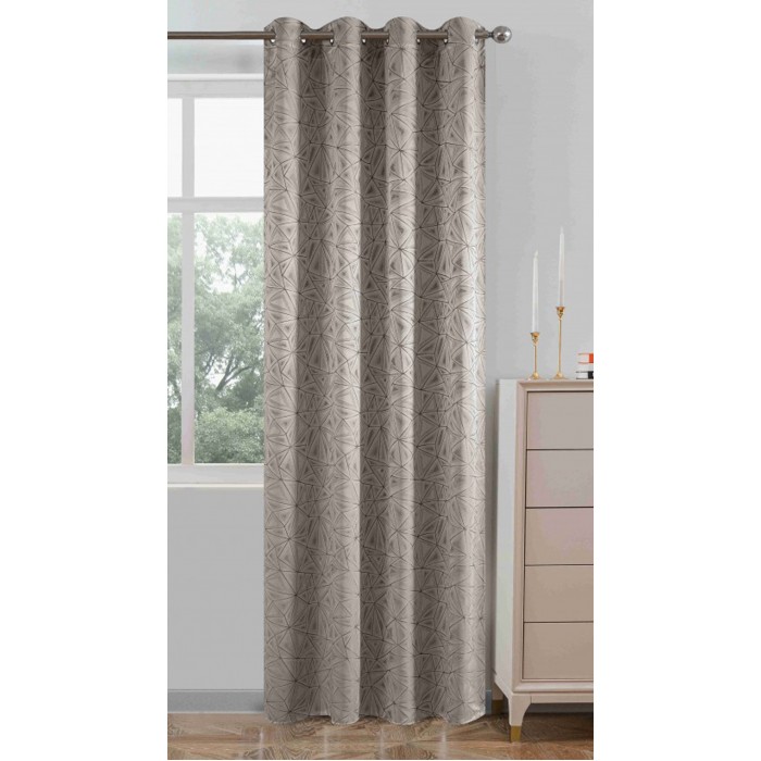 Κουρτίνα Με Κρίκο 140x260cm Μόκα ForHome 