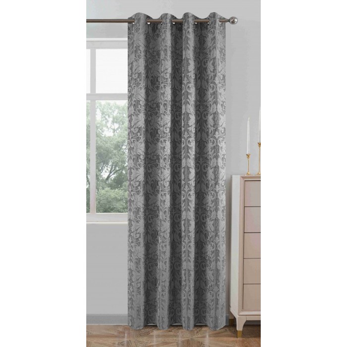 Κουρτίνα Με Κρίκο 140x260cm Γκρι ForHome