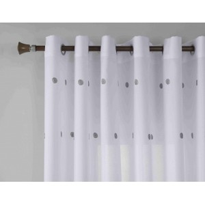 Κουρτίνα Με Κρίκο Πουά Γκρι 270x270cm ForHome 1170524