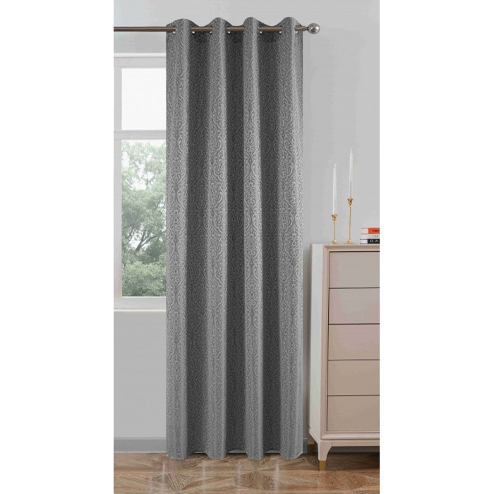 Κουρτίνα Με Κρίκο 140x260cm Γκρι ForHome